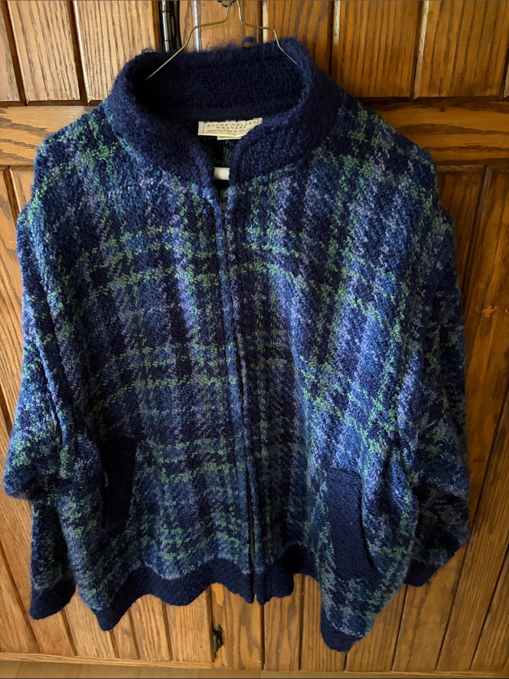 Navy & Green Plaid Zip-Up Jacket, two for one vest and jacket 
Boyne Valley